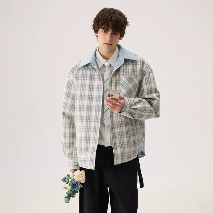 Reversible Plaid Down Shirt Jacket