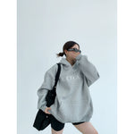 Oversized Embroidered Hooded Sweatshirt