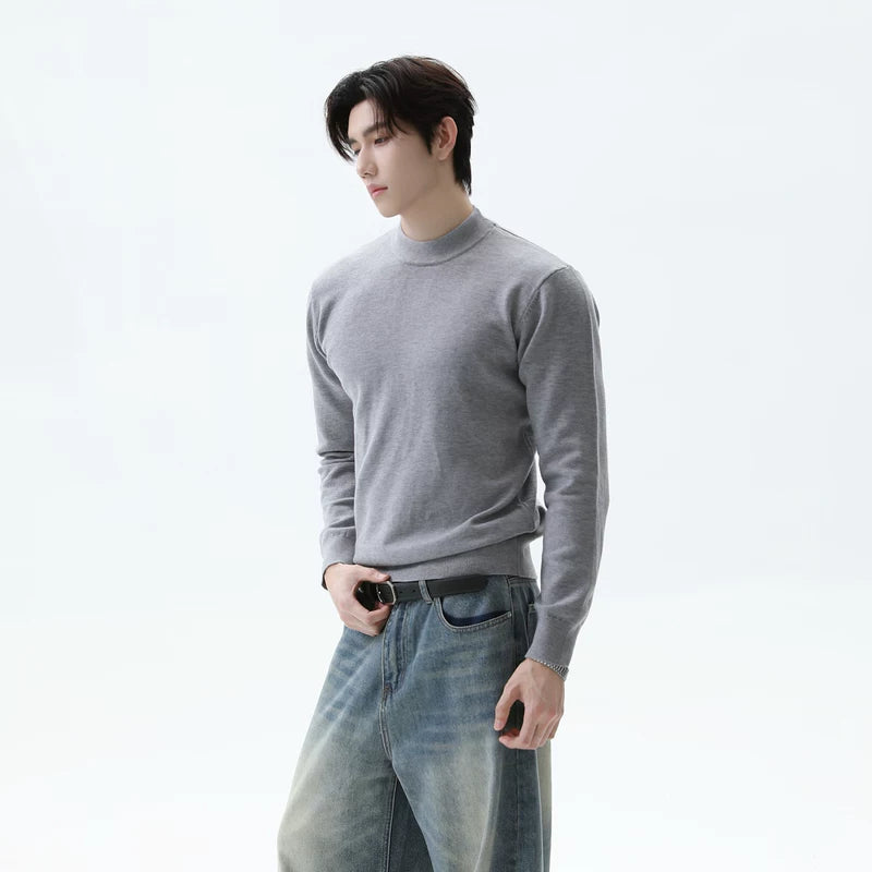 Wool Blend Lyocell Turtleneck Sweater