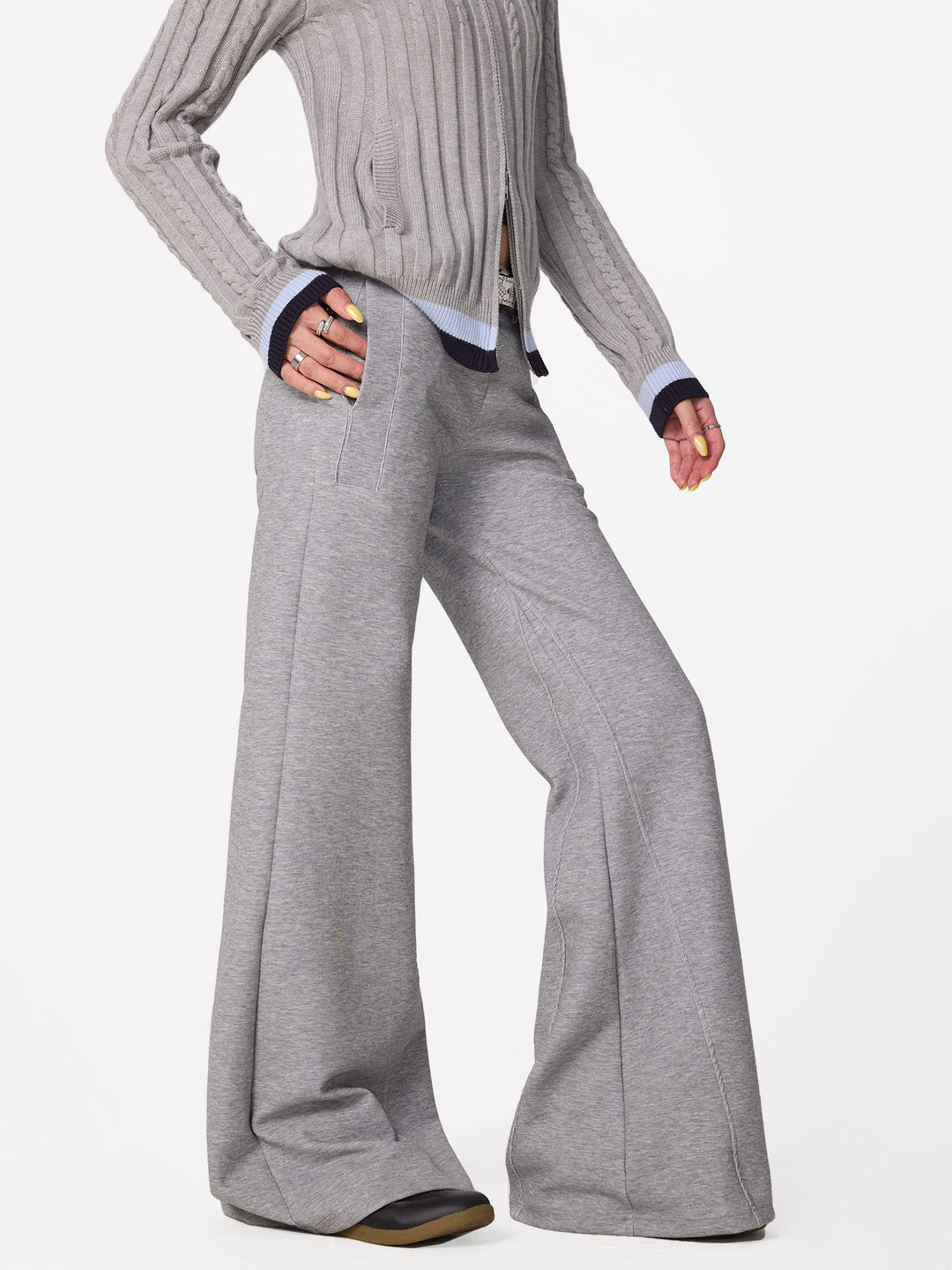 Deconstructed Flared Sports Pants