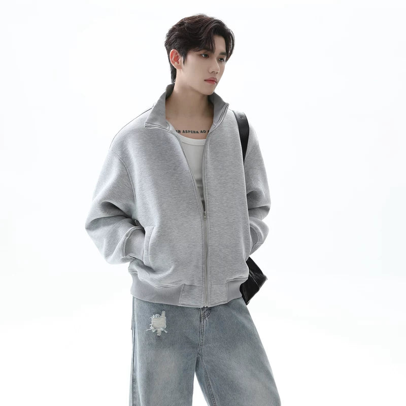 Stand Collar Oversized Zipper Jacket