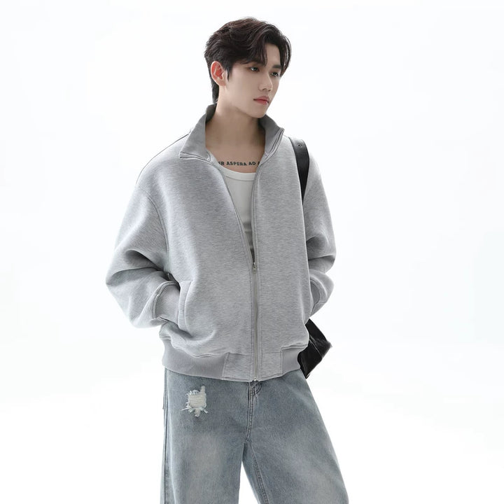 Stand Collar Oversized Zipper Jacket