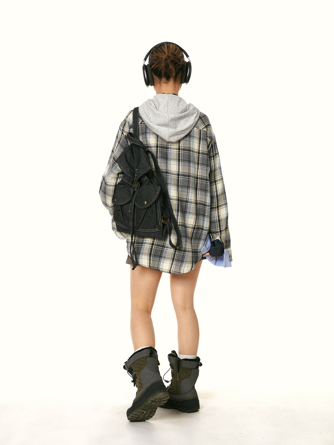 Plaid Hooded Two-Piece Casual Shirt