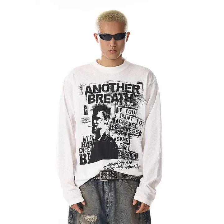 صورة جرافيك بأكمام طويلة سُترة كاجوال 