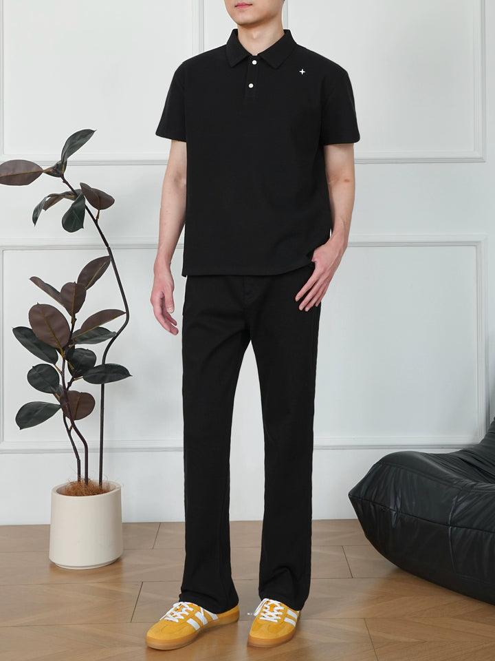 Embroidered Lapel Polo Shirt
