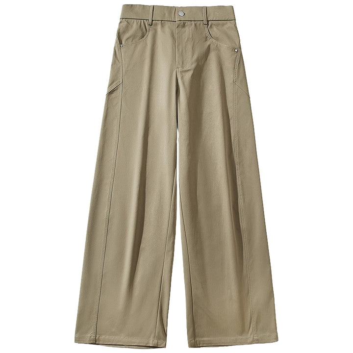 Spodnie o szerokich nogawkach z dekonstruowanym splicingiem 