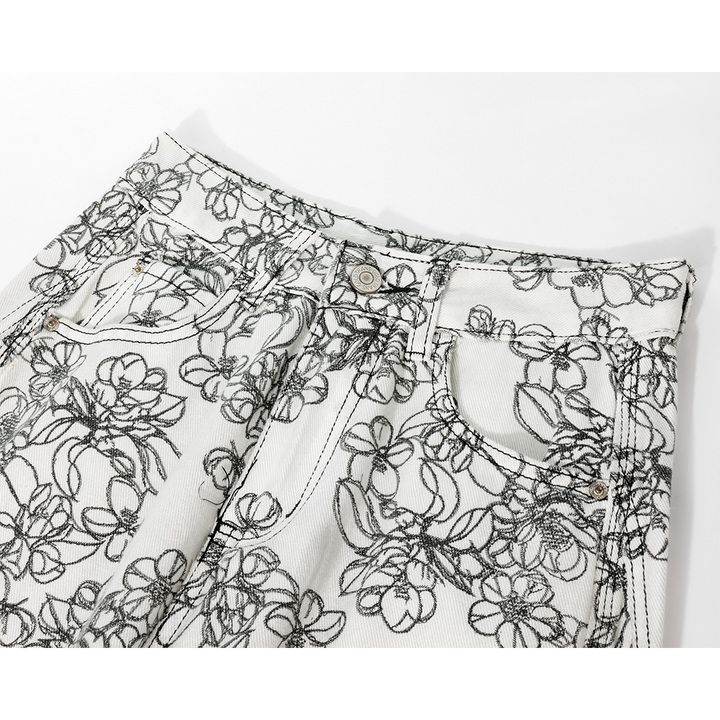 Floral Print High Waist Wide Leg Pants