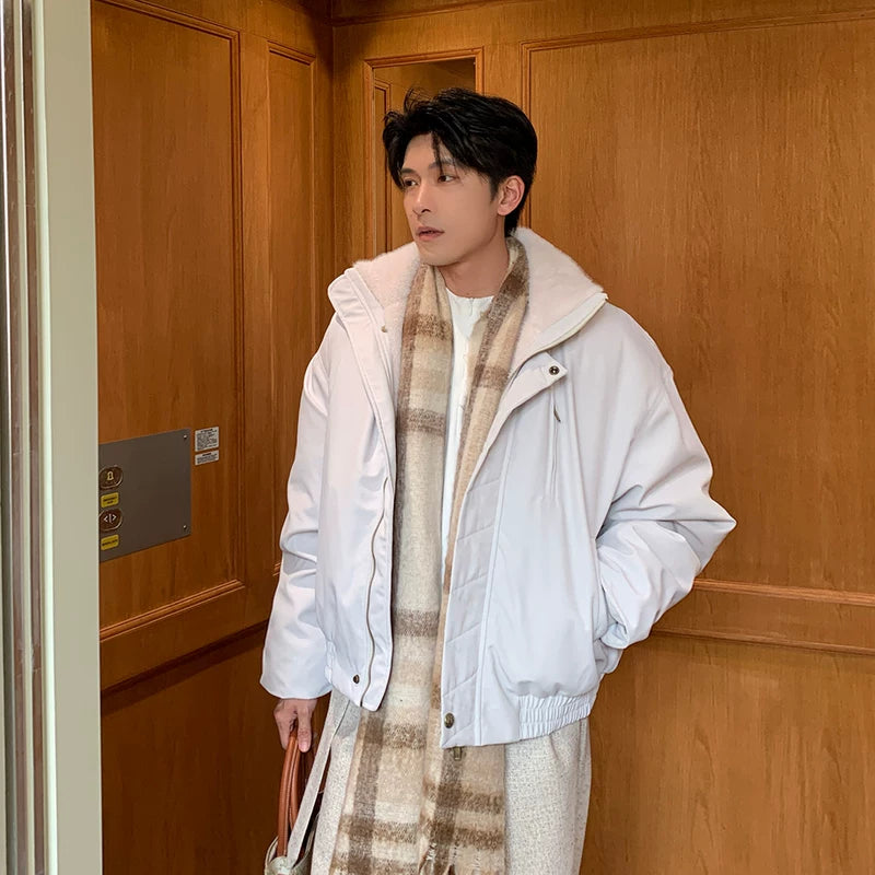 سترة شتوية دافئة مع ياقة عالية 