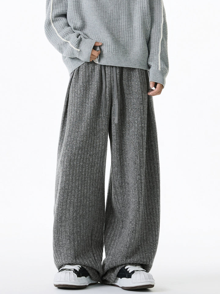 Pantalones casuales de pierna ancha con pliegues retro 