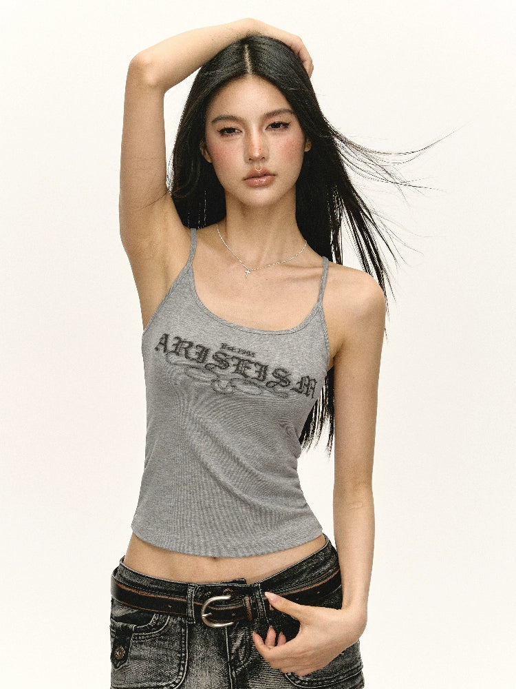 Retro Slim-Fit Ribbed Camisole Tank Top