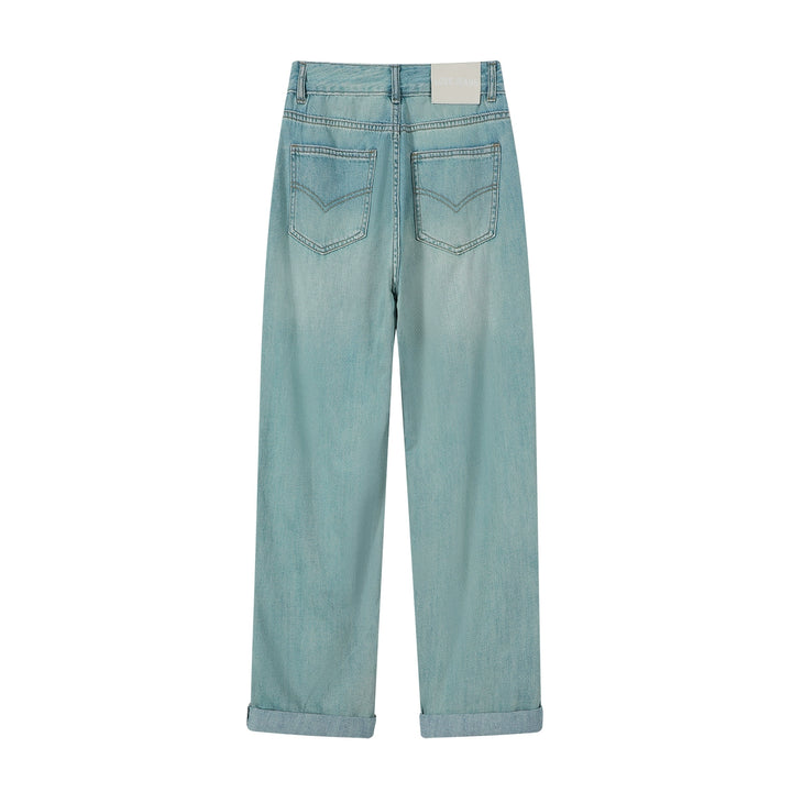 Retro Ripped High Waist Loose Pants