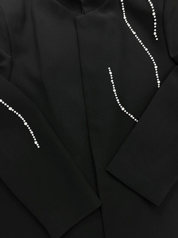 Ståkrage Beaded Kinesisk Stil Dressjakke 