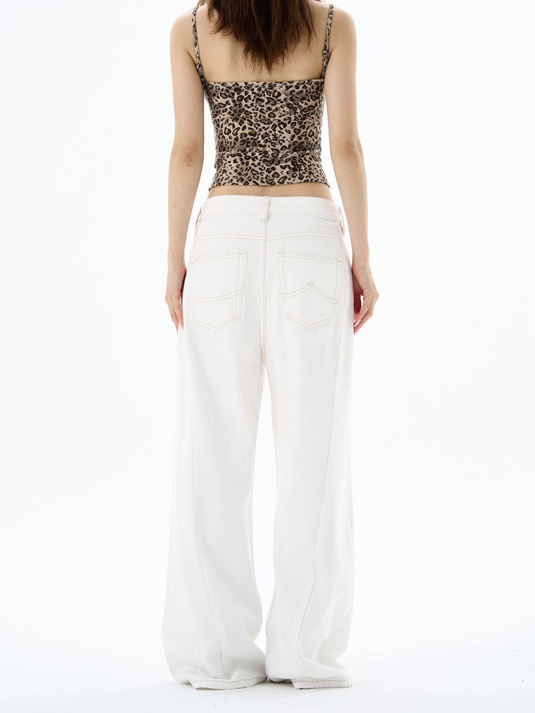 Pantalones de mezclilla de pierna ancha de moda 
