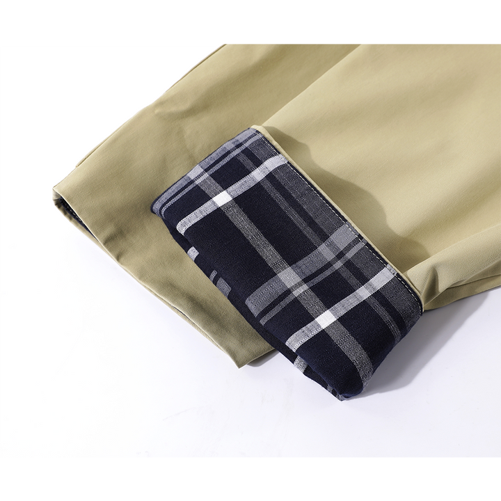 Rutig manschett lång smal trenchcoat 