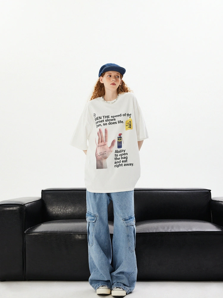 T-shirt a maniche corte con grafica e vestibilità ampia 
