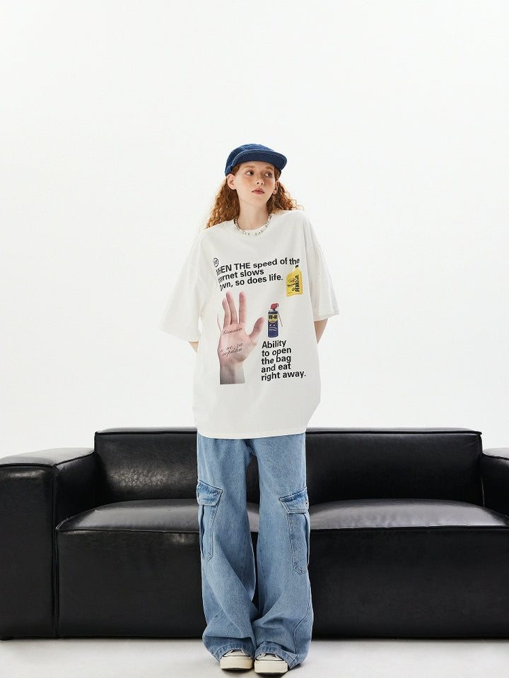 T-shirt a maniche corte con grafica e vestibilità ampia 
