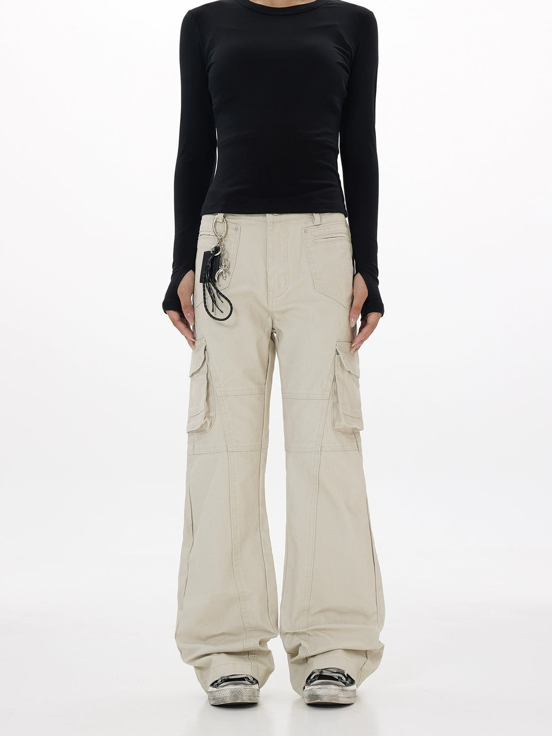Low Waist Flared Cargo Pants