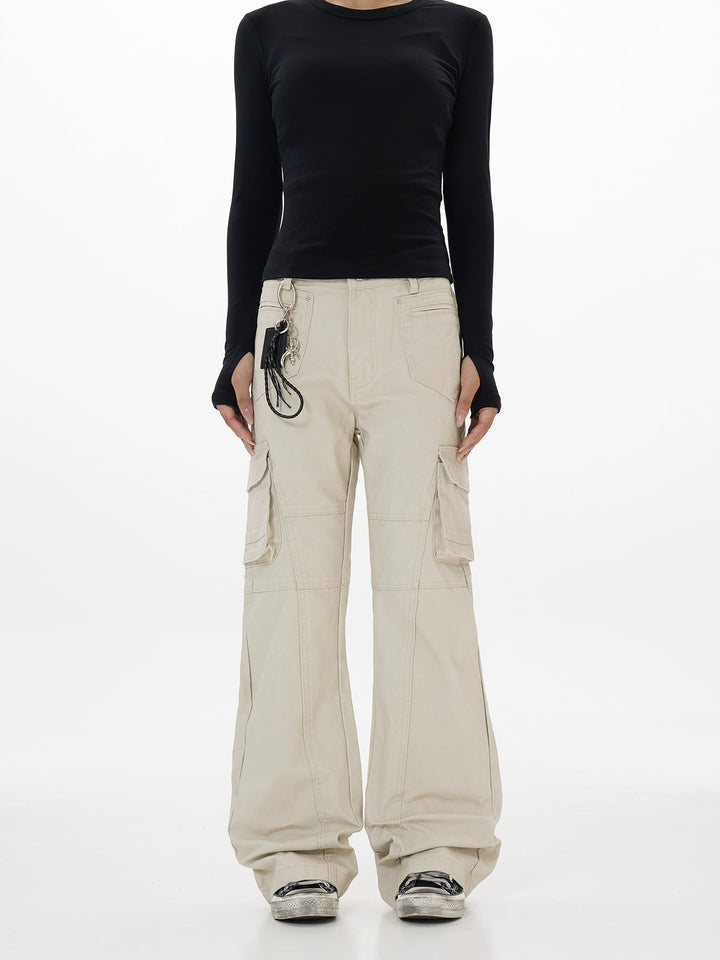 Low Waist Flared Cargo Pants