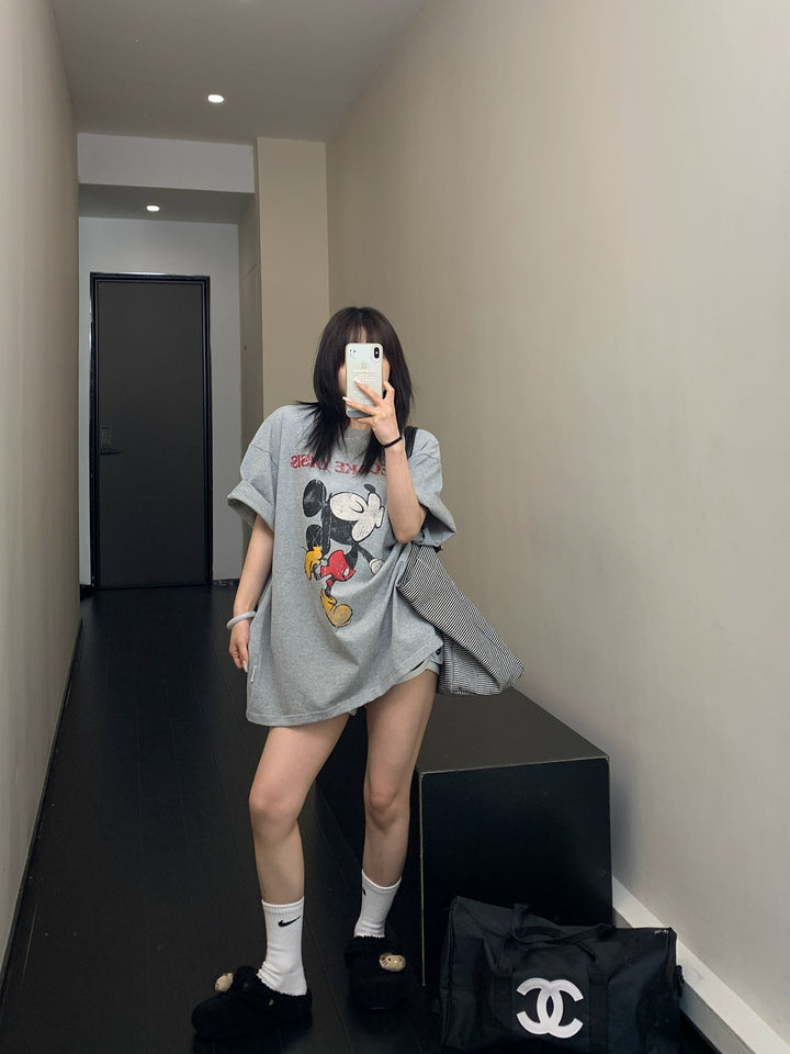 Cartoon Graphic Oversized Cotton T-Shirt