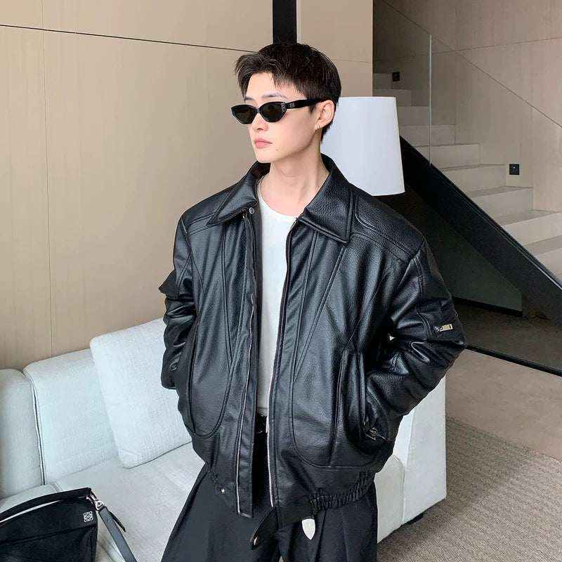 PU Leren Afneembare Bontkraag Jas 