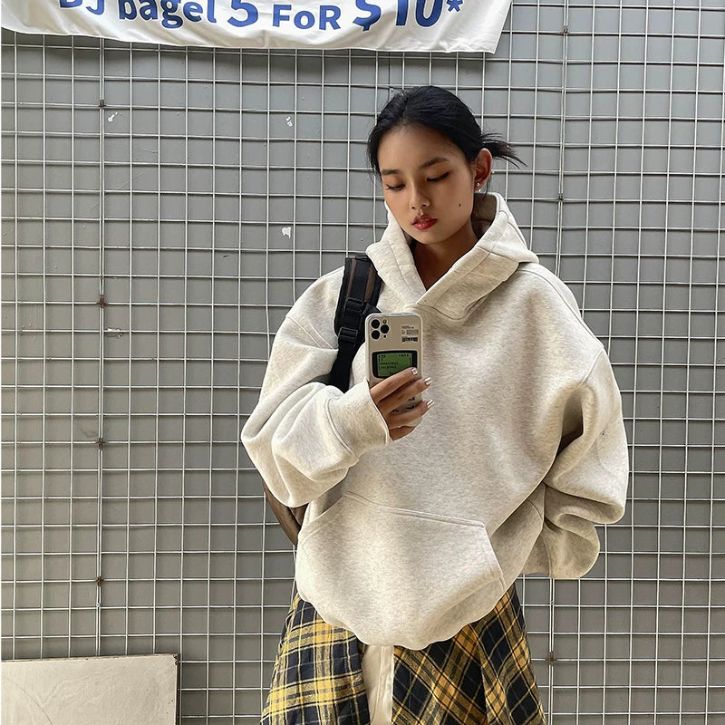 Oversized Pullover Hooded Sweatshirt With Pocket