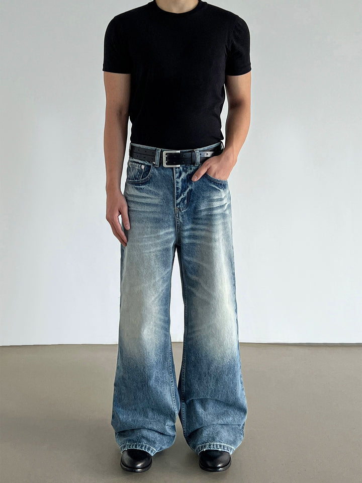 A-Line Straight Wide-Leg Baggy Jeans