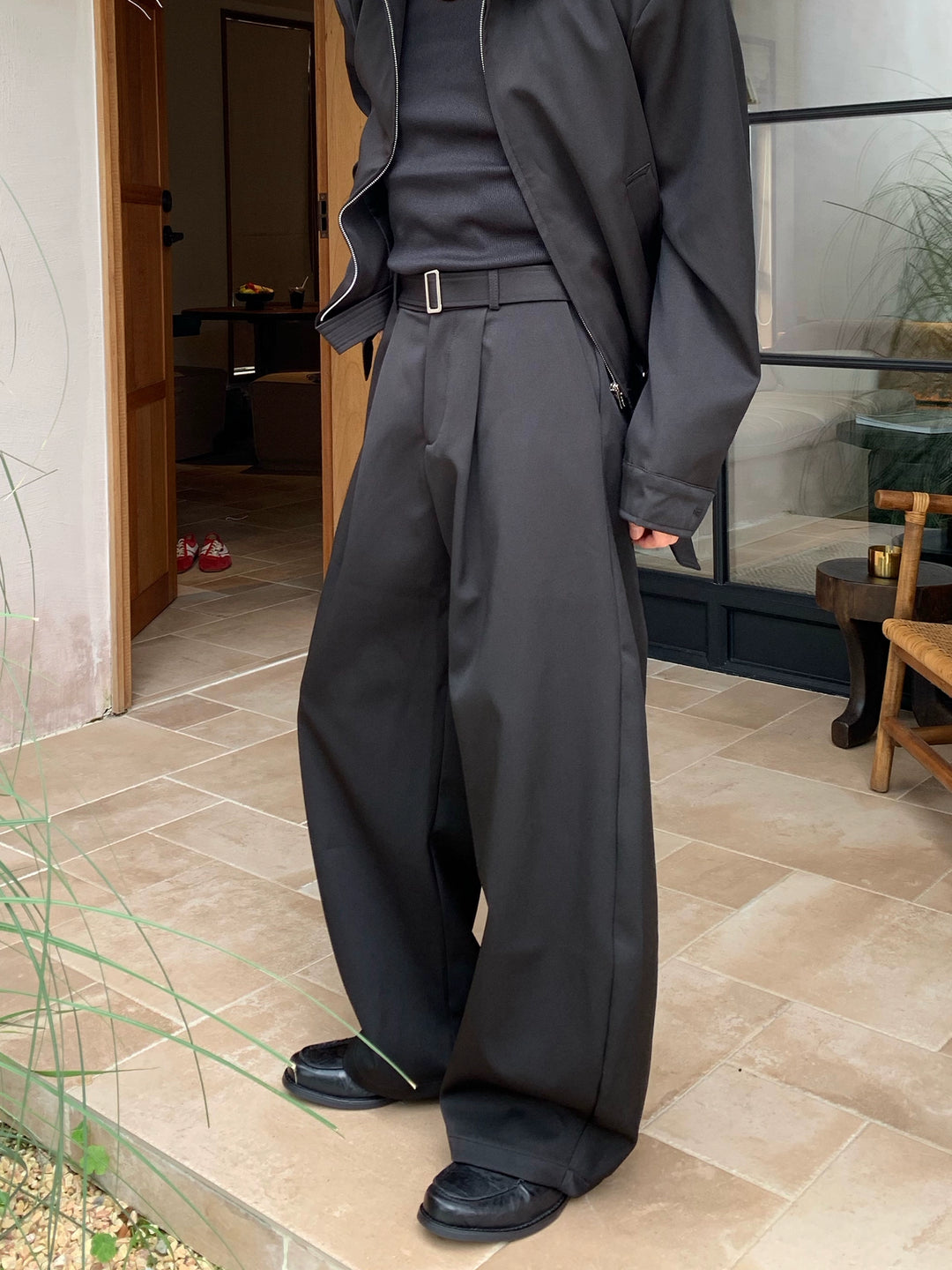 Loose Straight Floor-Length Pants