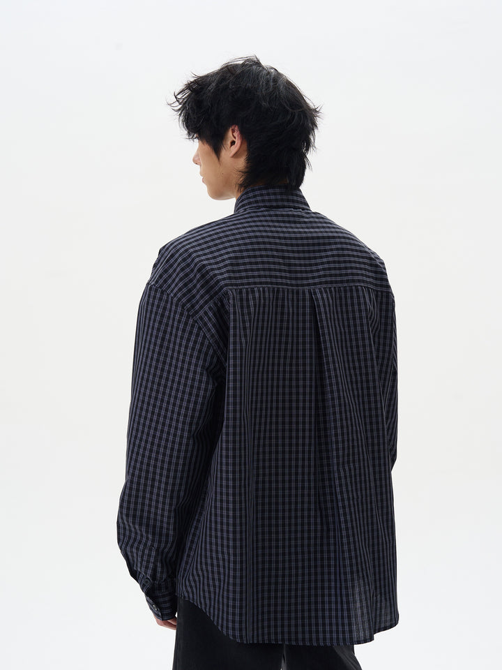 Giacca Camicia Casual a Maniche Lunghe a Quadri 