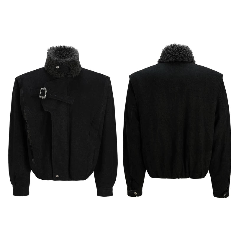 Stand Collar Fur Lined Winter Jacket