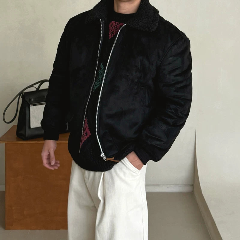 سترة طيران بقلنسوة من الفرو الصناعي 