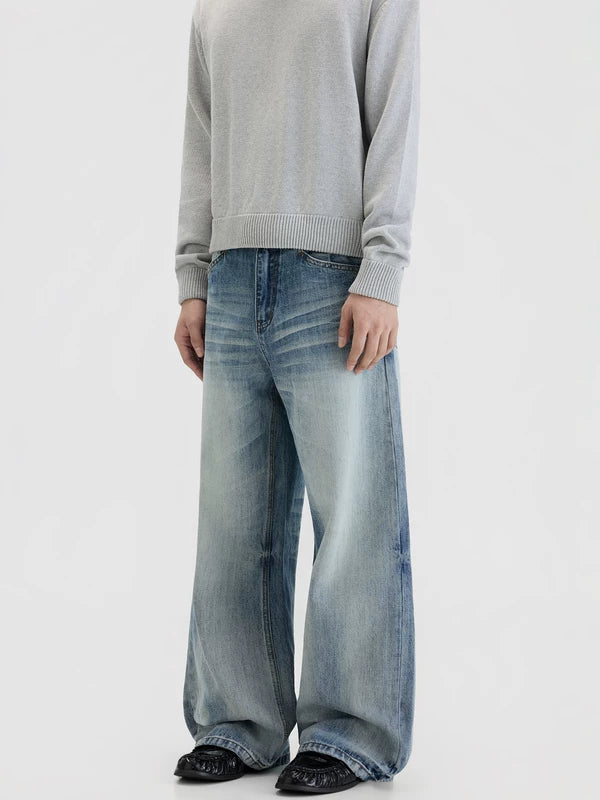 Retro Gewassen Wijde Pijpen Jeans Broek 