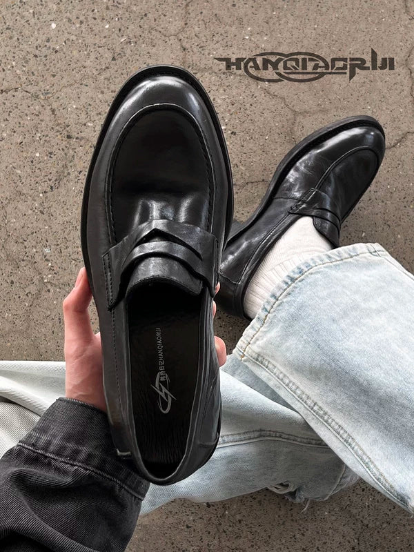 Mocassins en cuir lavé à enfiler 