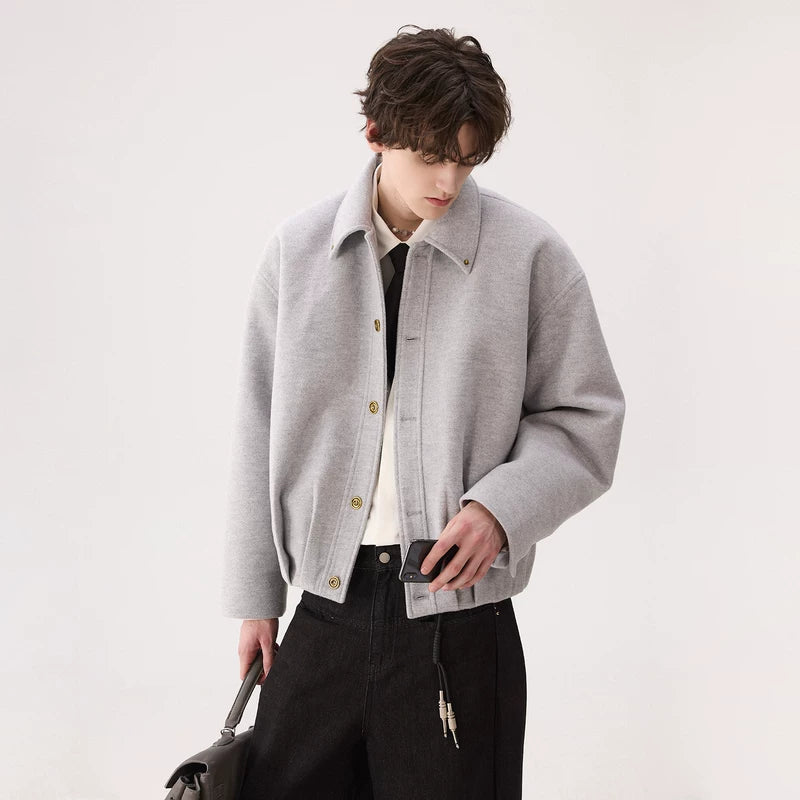 Meridian Kraag Geplooide Woljas 