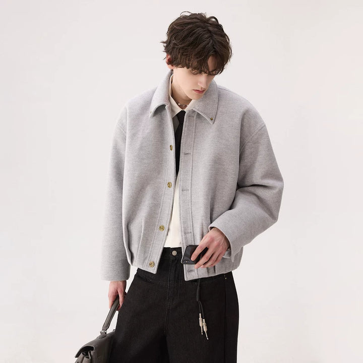 Meridian Kraag Geplooide Woljas 