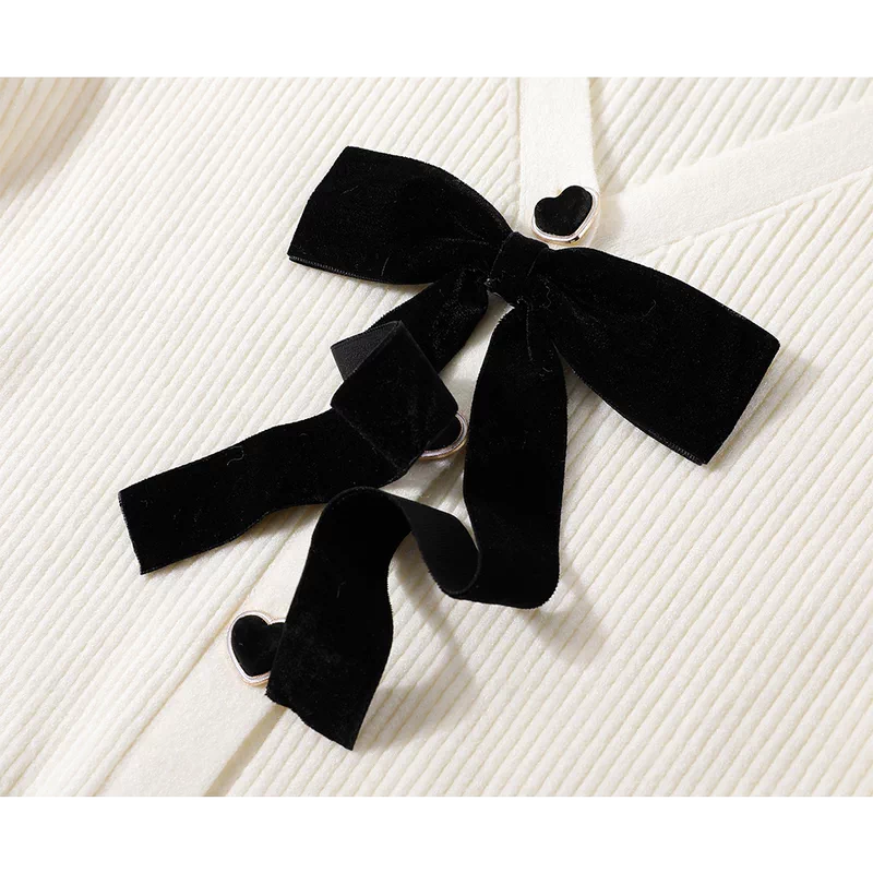 Cárdigan de punto con cuello en V y dobladillo con volantes 