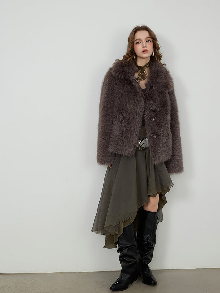 Petite Faux Fur Short Coat