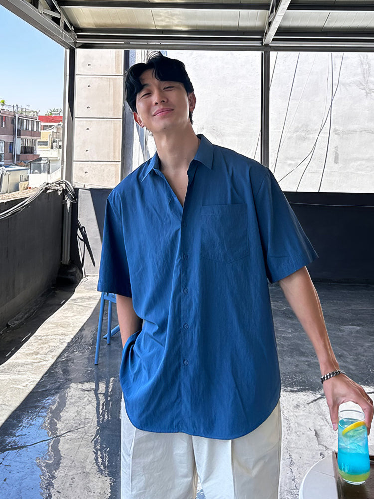 Short-Sleeve Casual Lapel Shirt