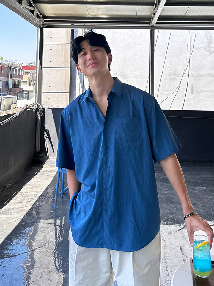 Short-Sleeve Casual Lapel Shirt