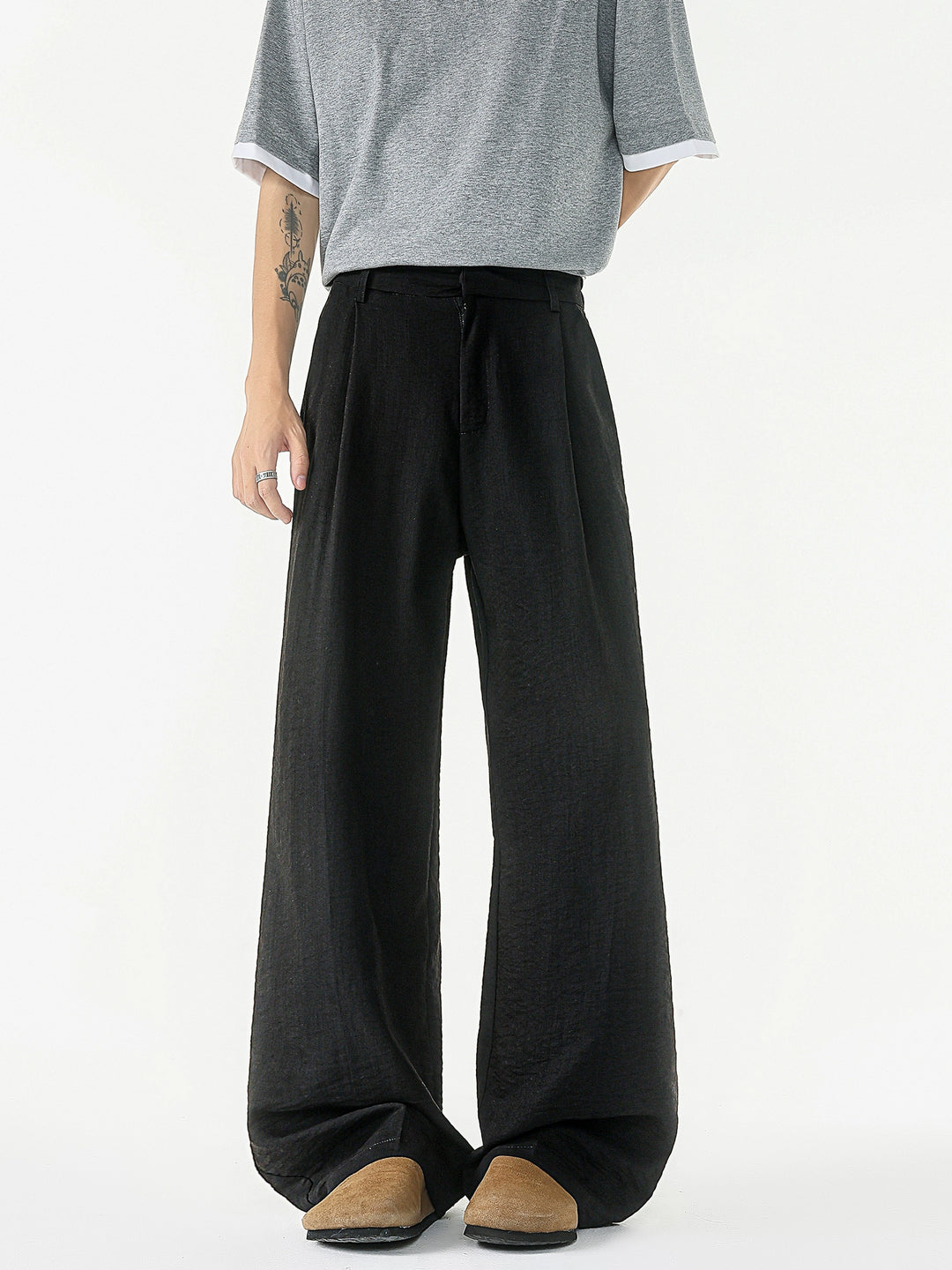 Wide-Leg Breathable Straight-Leg Pants