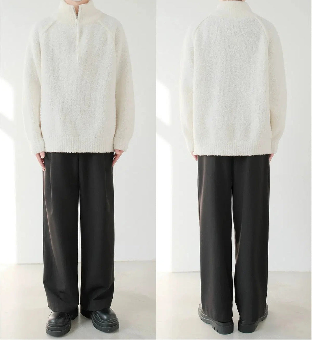 Warm Half-Turtleneck Knit Sweater