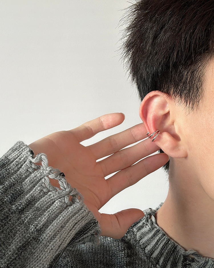 Sterling Silver Ear Cuff Clip Non-Pierced