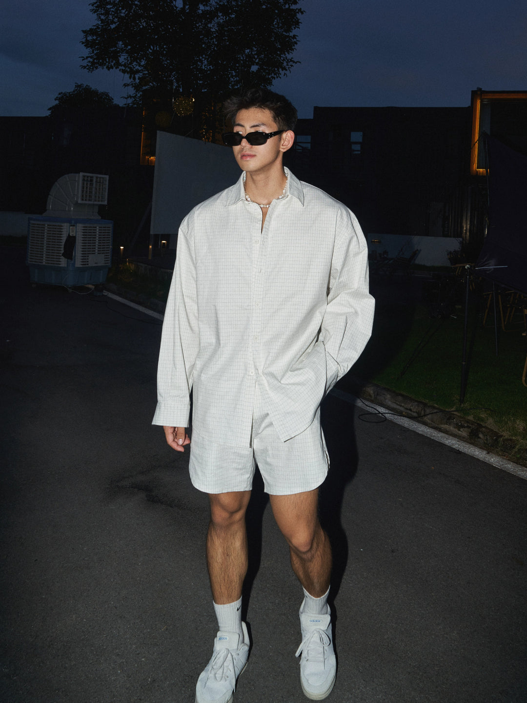 Løs passform skjorte og shorts sett 