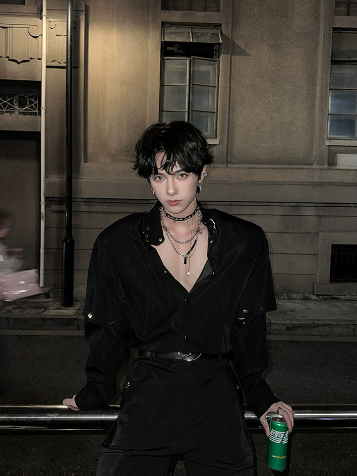 Cross Pendant Choker Necklace with Chains