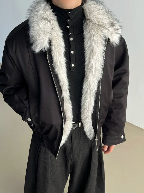 Faux päls krage vinter bomullsjacka 