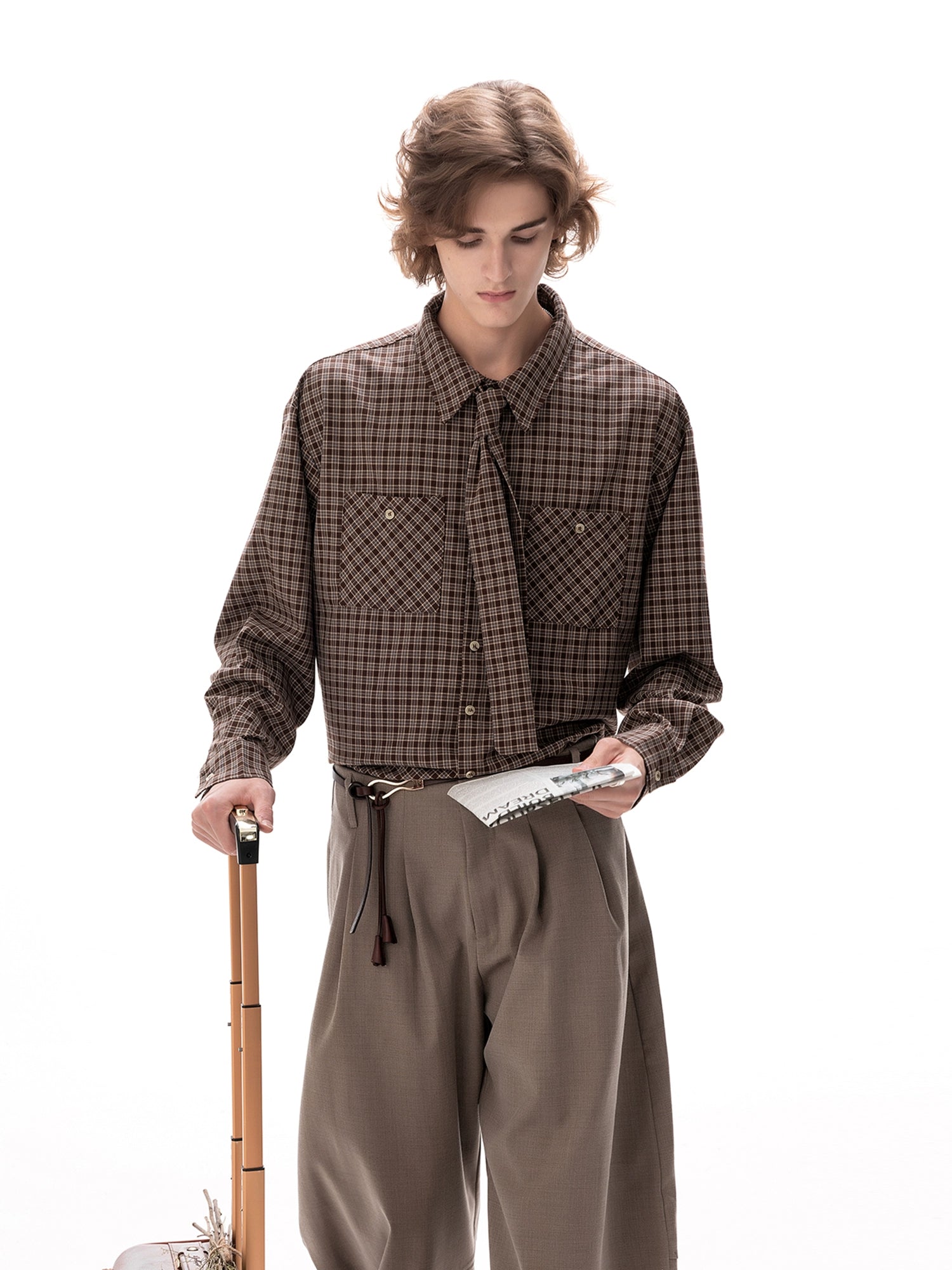 Casual Button-Up Plaid Shirt