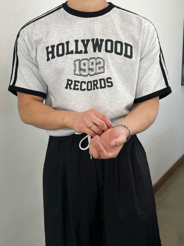 Letter Print Round Neck T-shirt