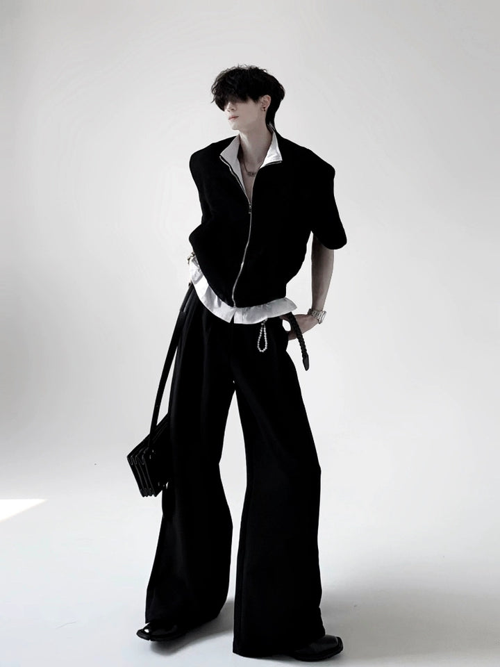 Shoulder Pad Short Sleeve Jacket