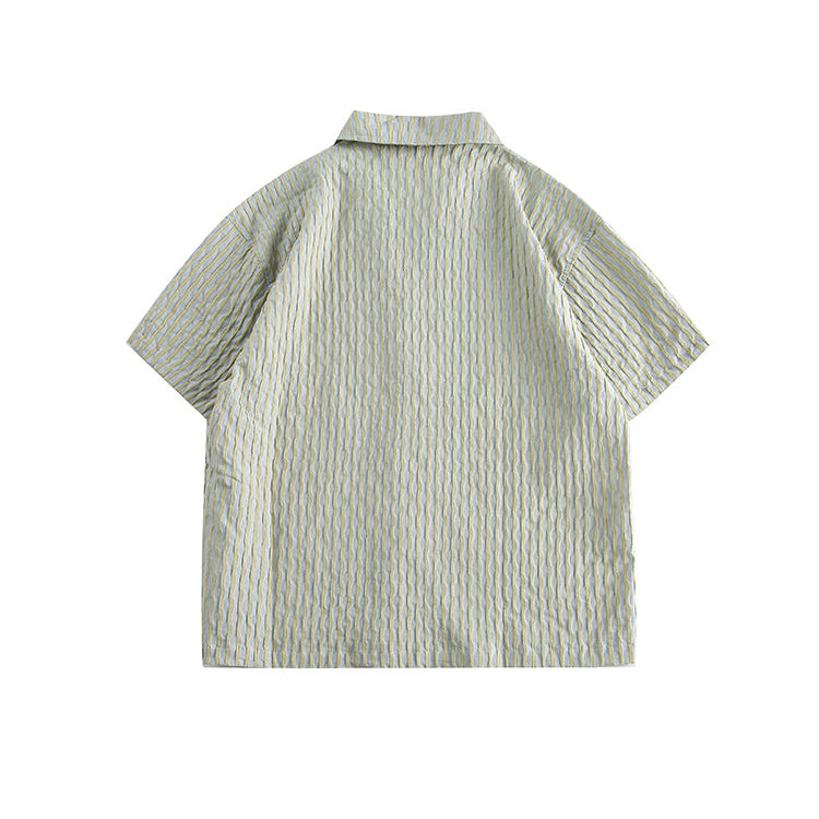 Striped Short-Sleeve Casual Shirt