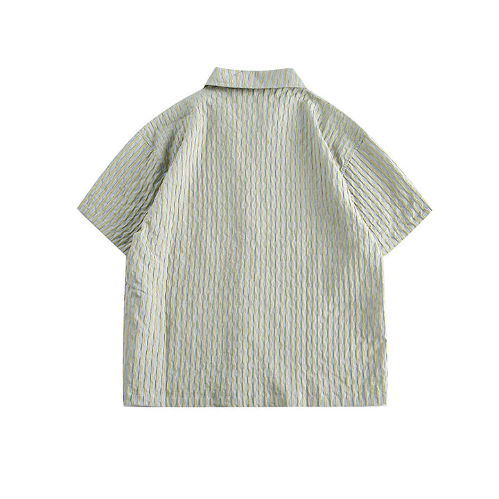 Striped Short-Sleeve Casual Shirt