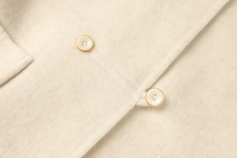 Lapel Lang Ull Avslappet Passform Kåpe 